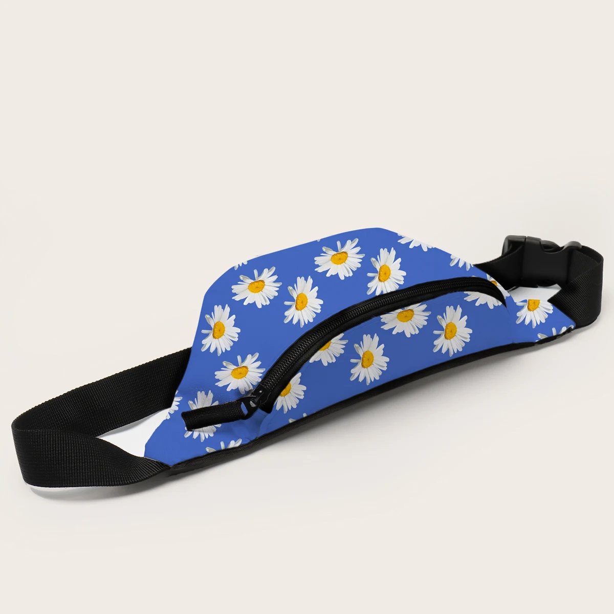 Поясная Сумка Deanfun женская с рисунком маргариток вместительная Синяя