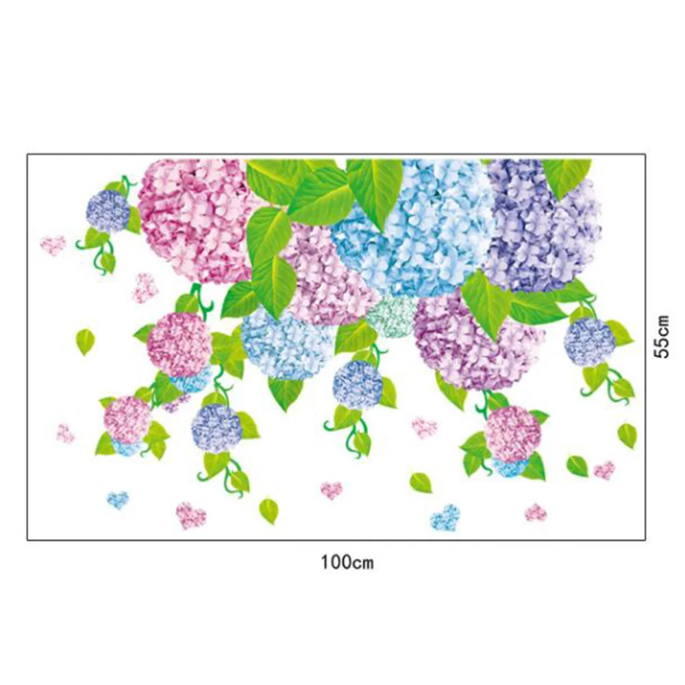 

PVC Fresh Flower Sticker Removable Self-adhesive Painting Waterproof Decoration Stickers for Bedroom Porch Corridor Wall Backgro