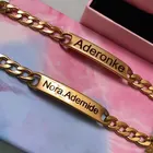 Персонализированный браслет с надписью и номером, браслет из нержавеющей стали для мужчин и женщин, ювелирные изделия в подарок