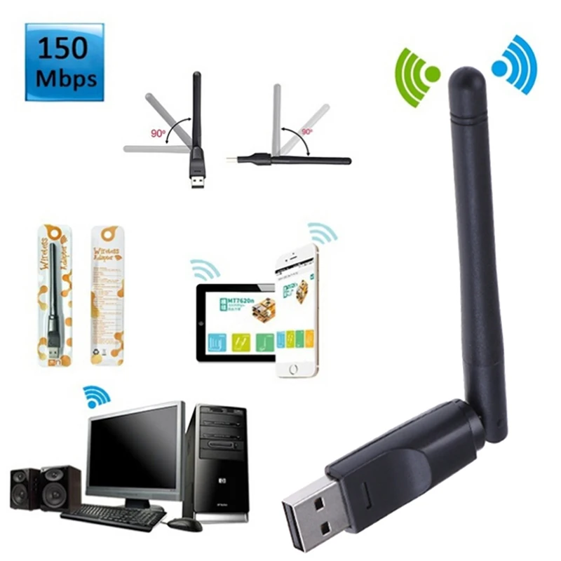 Беспроводная сетевая карта Kebidu USB 2.0 Wi Fi 150M 802.11 b/g/n LAN адаптер с поворотной антенной