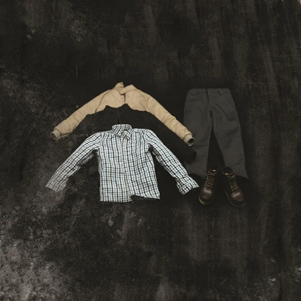 МККТОЙЗ МКК024 Олд Америка Капитан 1/6 Ветеран Костюм Комплект Рубашка Черный Свитер Куртка Брюки Пояс Обувь для 12" Тело