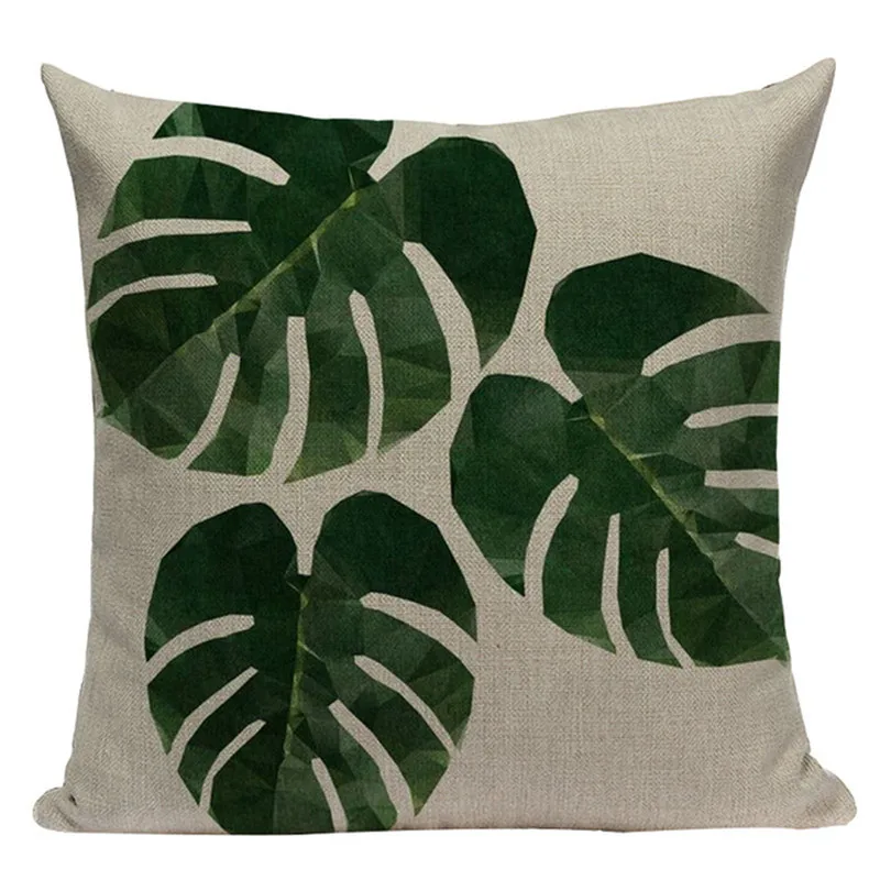 Монстера Подушка Завод подушки домашнего декора 45 см х квадратный дивана Recliner 1