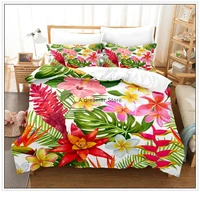 nordic spring flowers bedding sets green leaves quilt covers pillow shams duvet coverbedclothes plant bed linens home textile