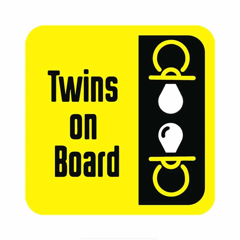 

14cm*14cm 1 pcs Creative Car Sticker Twins Baby on Board Coloful Waterproof Reflective Decal Auto Motorcycle Accessories PVC