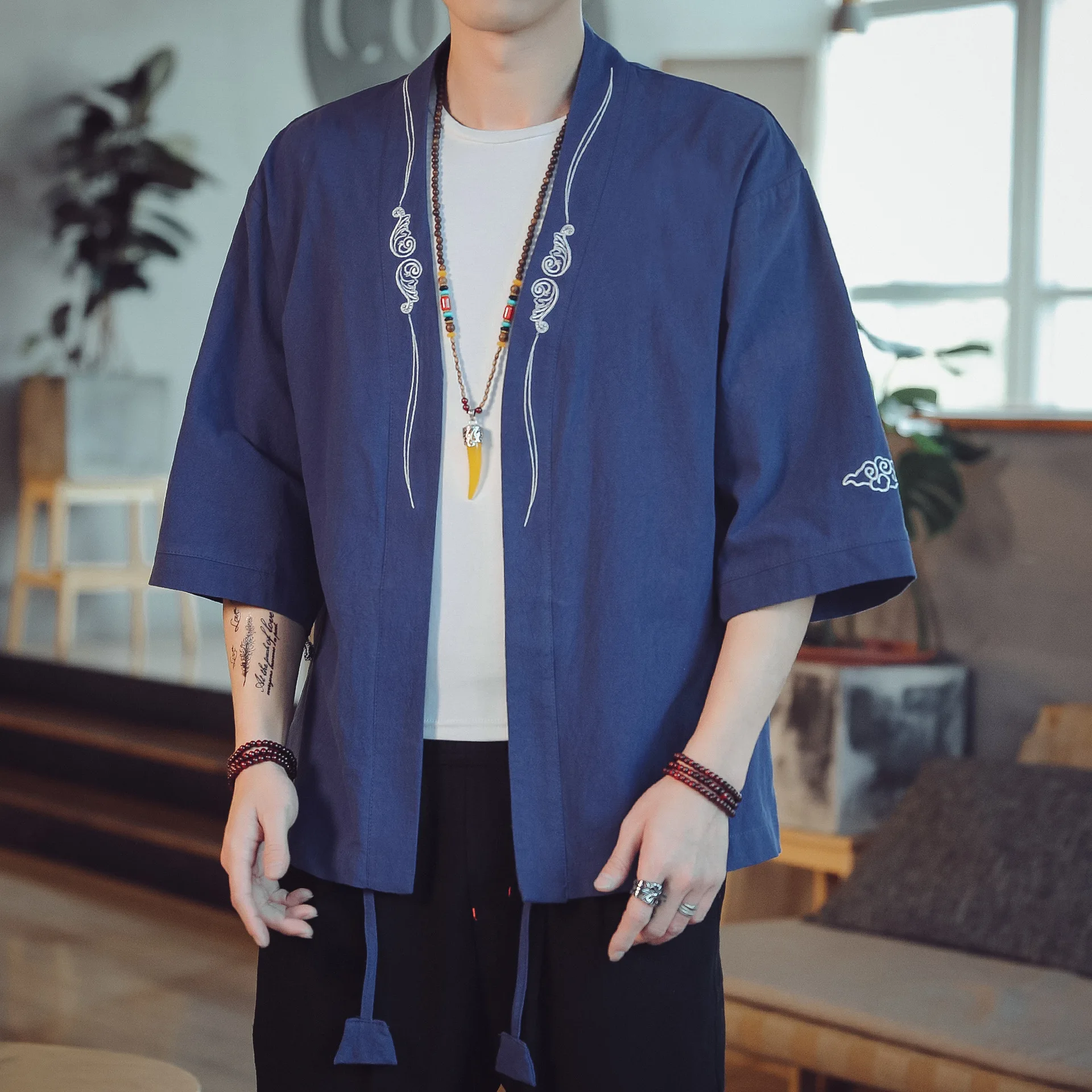 

Japanese kimono traditional men clothing Japanese kimono men jacket male kimono shirt men samurai costume