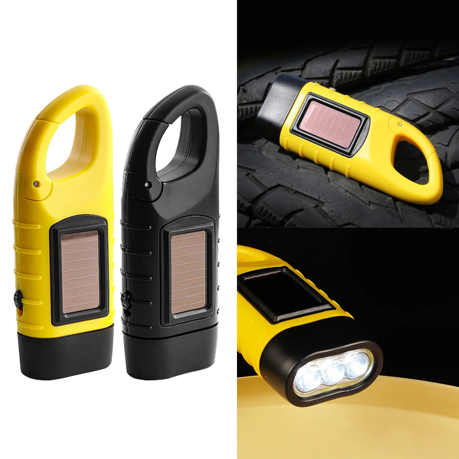 

LED Lamp Rechargeable Flashlight Solar Power Hand Crank Lights