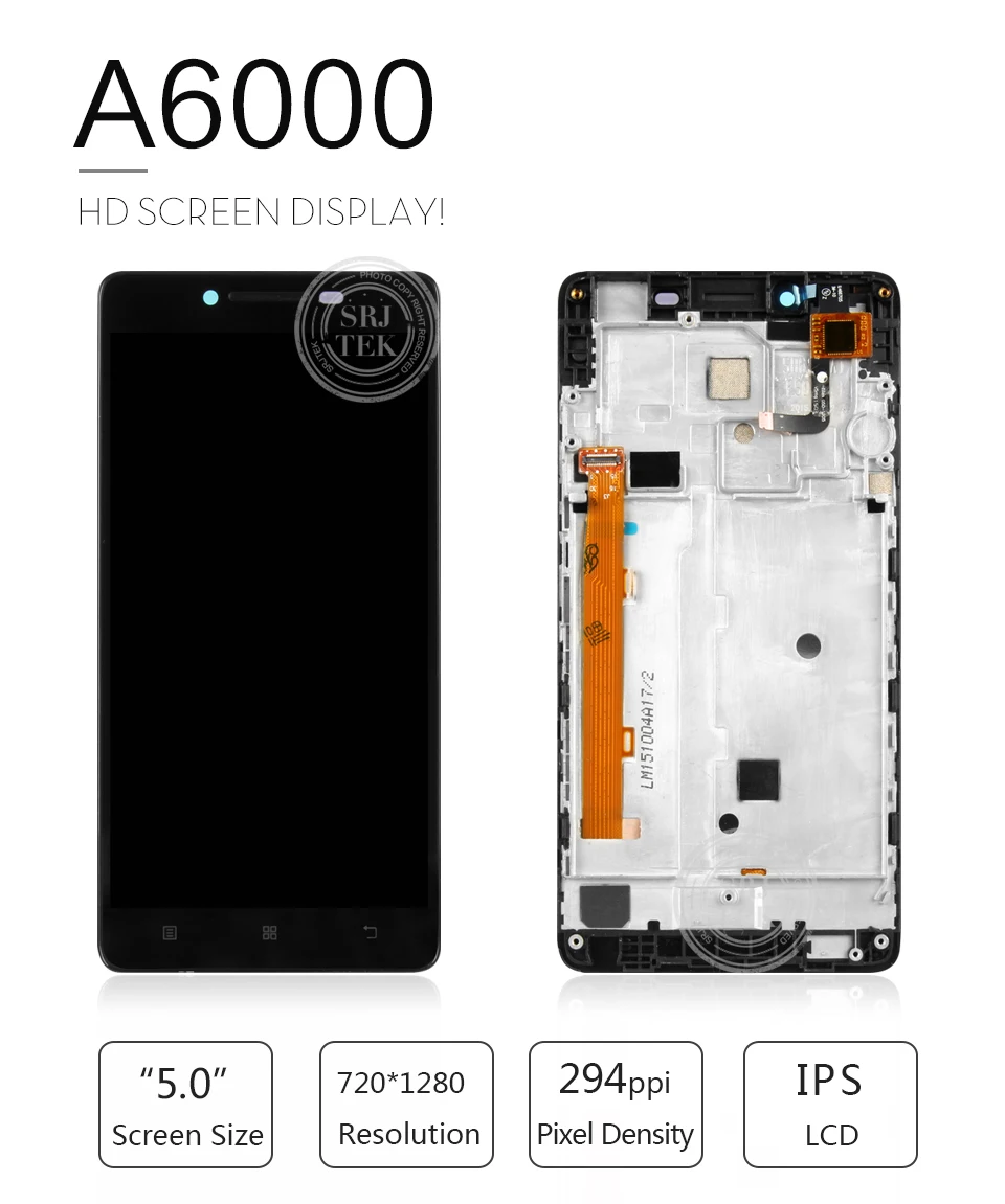 5," дисплей для lenovo A6000 536 ЖК сенсорный экран дигитайзер с рамкой для lenovo A6000 K3 K30-T ЖК-дисплей