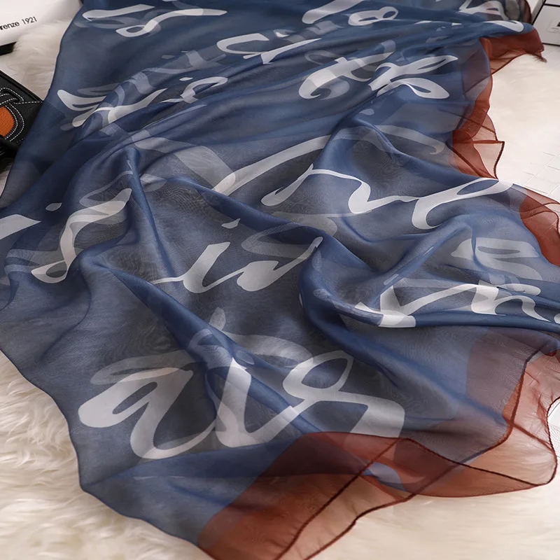 

Beach Hijab Female Foulard Summer Silk Scarf For Women/Ladies Print Long Wrap and Shawls