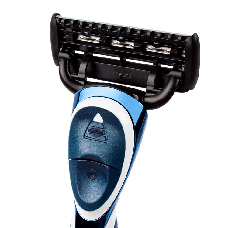 QSHAVE Blue Series 5-Слои США лезвия ручной бритвы Для мужчин бритва с 2 шт. X5 лезвие QSHAVE Name Engraved Услуги при условии