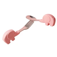 1 set kids spoon safe food grade stainless steel toddler dinnerware fork for baby