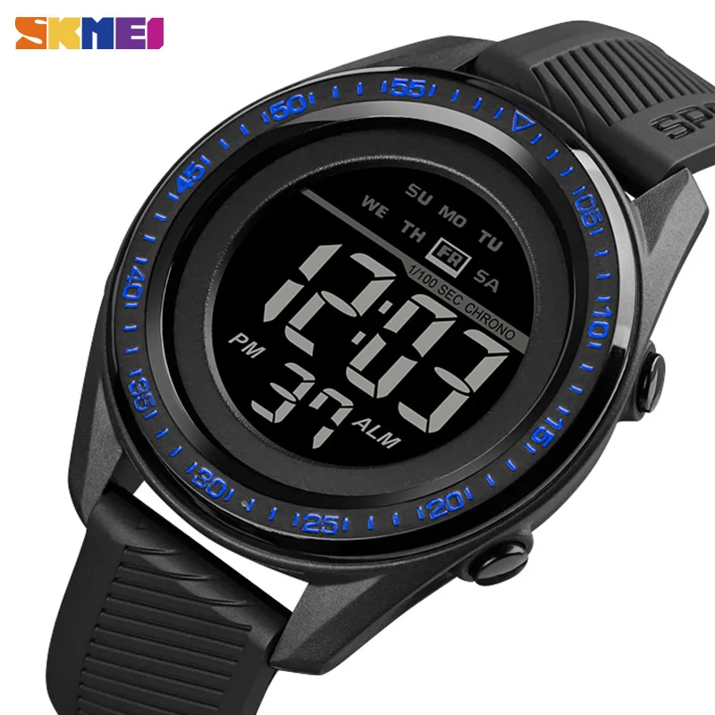 

SKMEI Multifunction Sport Men Watch LED Backlight Waterproof Men Digital Wristwatches PU Leather Strap Simple reloj hombre 1638