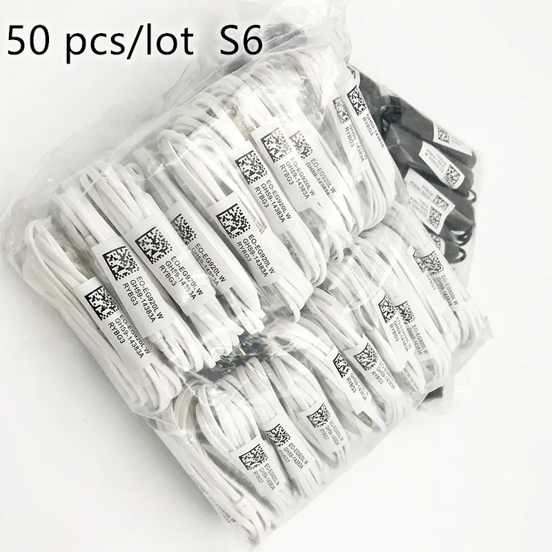

50 pcs/lot For s6 Earphone in-ear 3.5mm earpiece with mic for MP3 MP4 Samsung Galaxy S7 S6 Edge for s8 s9 note8 note 9 earphone