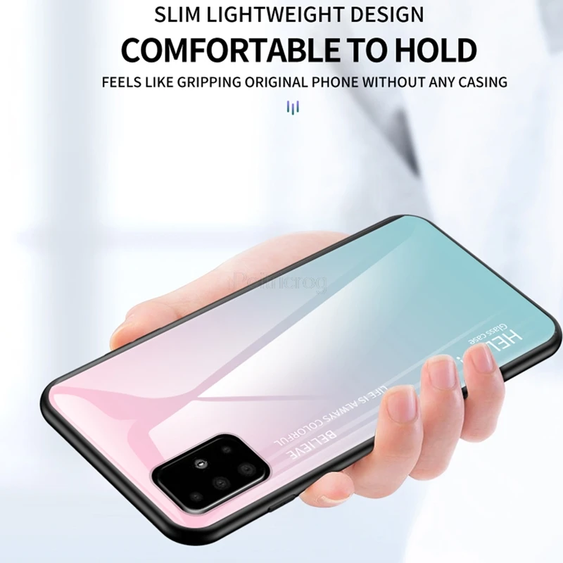 Gradient Tempered Glass Case For Samsung Galaxy A50 A70 A80 A10 A20 A30 M10 A20E A7 A8 A9 A6 A5 J8 J4 J6 2018 S10 Plus S10E |