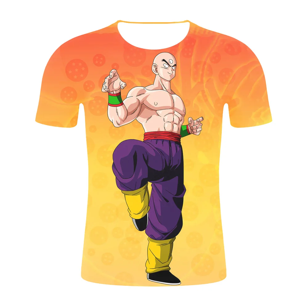 Новинка футболки Dragon Ball Z мужские летние с 3D принтом супер сайян Сон Гоку черная