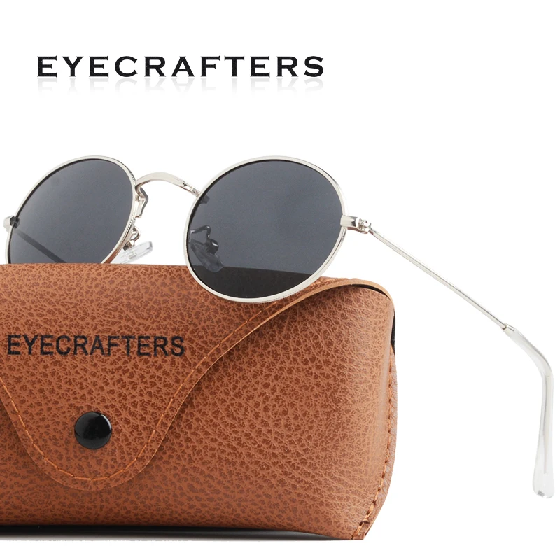 Очки солнцезащитные мужские/женские поляризационные круглые в металлической