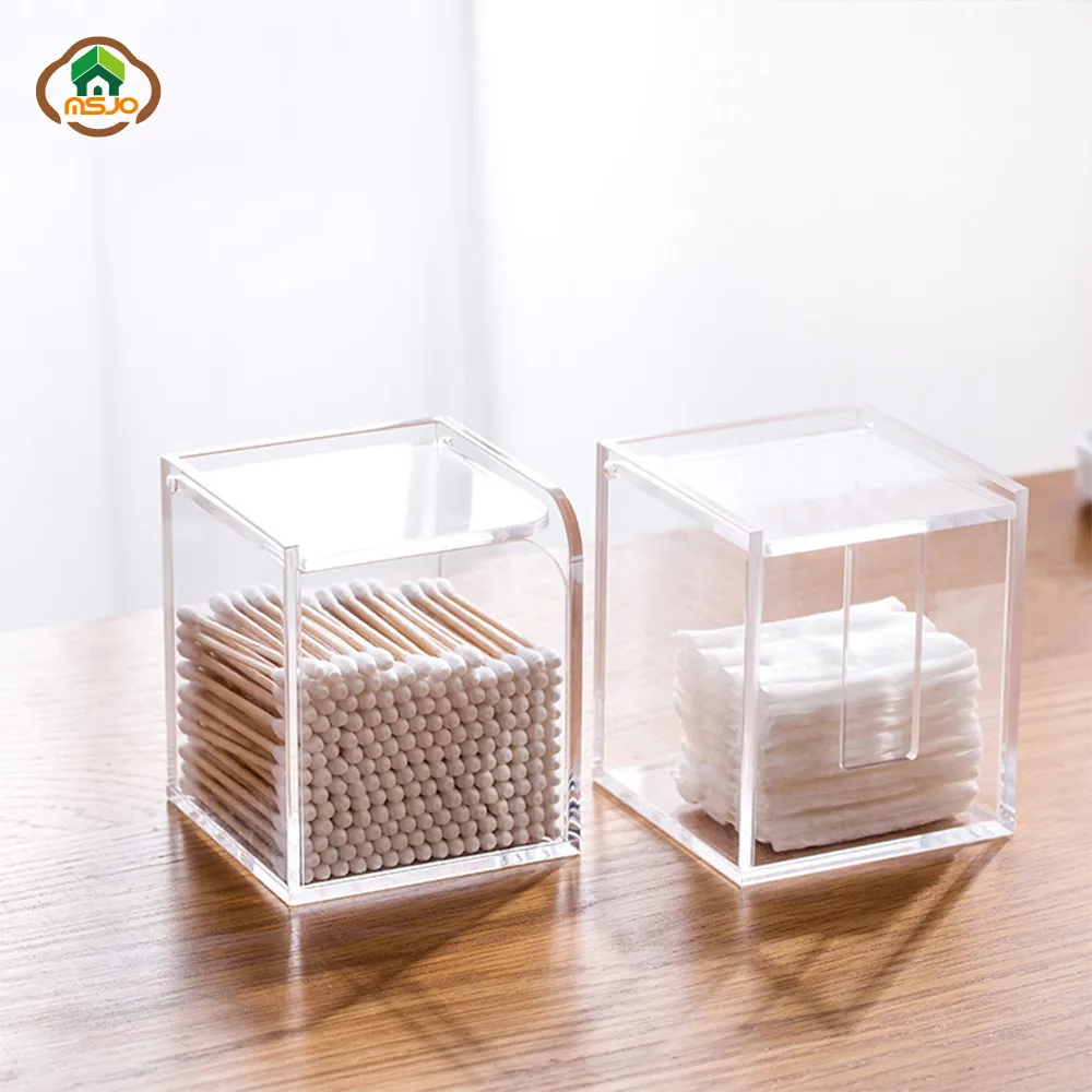 MSJO органайзер для макияжа женщин акриловый прозрачный ватный тампон держатель