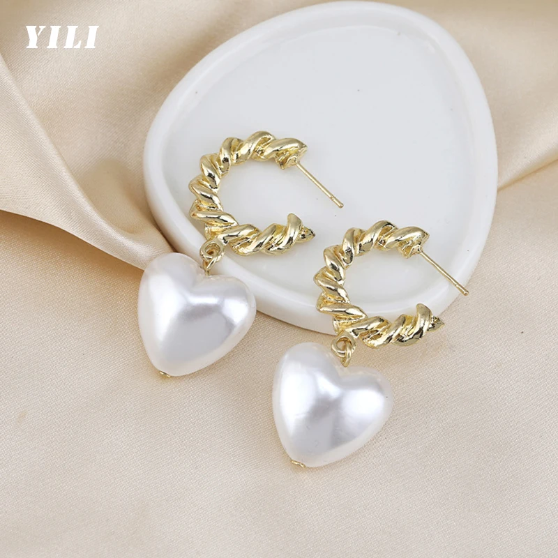 Новинка 2021 модные серьги-подвески с-образным жемчугом витые золотые