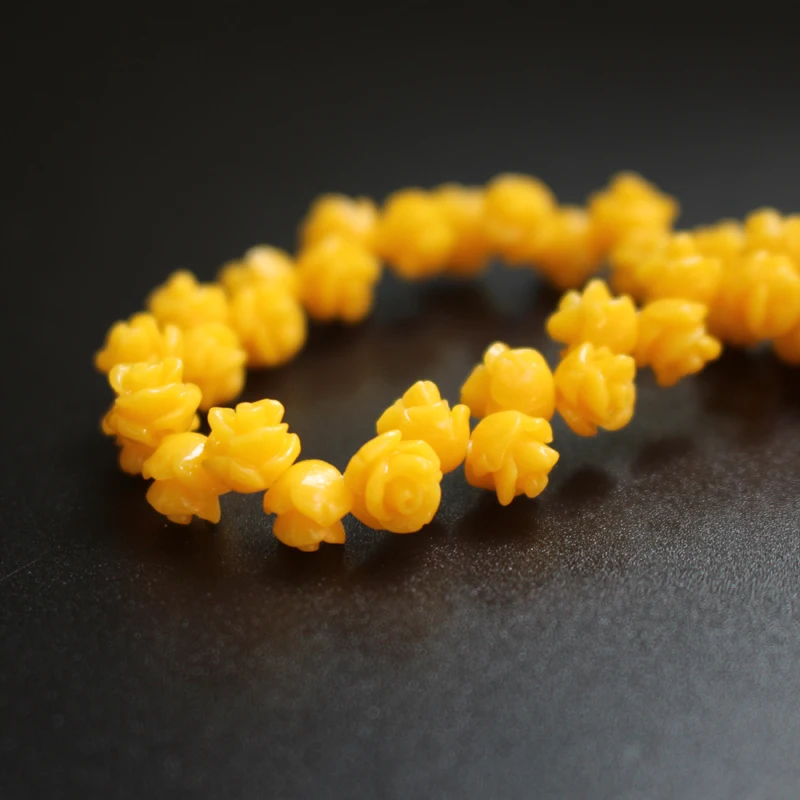Yellow 50 шт./лот 6 мм коралловые бусины кабошон Роза многоцветные модные бусины для самостоятельного изготовления ювелирных изделий Аксессуары - Цвет: Yellow