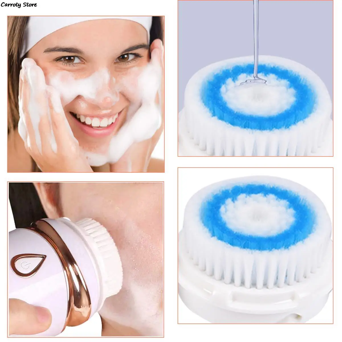 4PCS Deep Pore Cleansing Brush Heads Face Wash For Clarisonic Mia-2 Pro Face wash brush