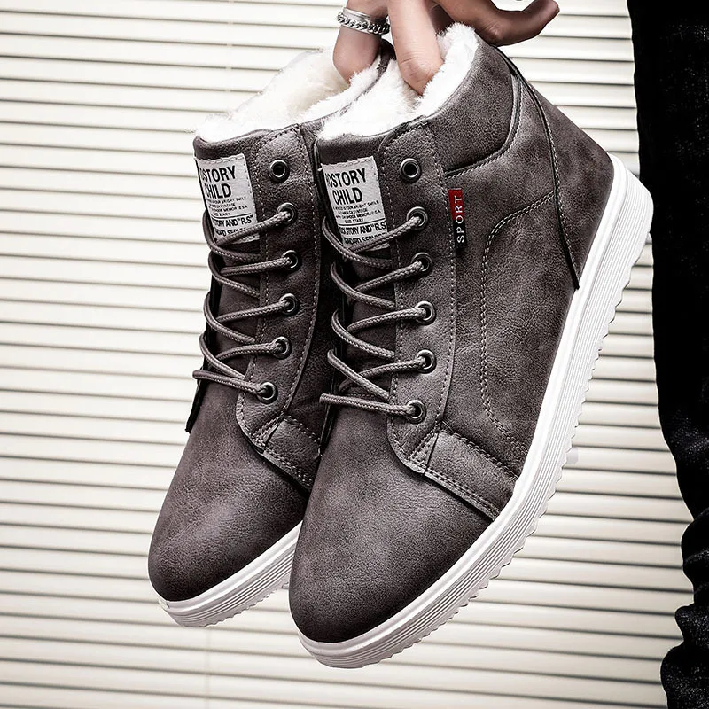 

Winter Men Shoes Plus Velvet Thick High-top Cotton Shoes Men's Casual Cold-proof Non-slip Lace-up Boots Warm Men's Cotton Shoes