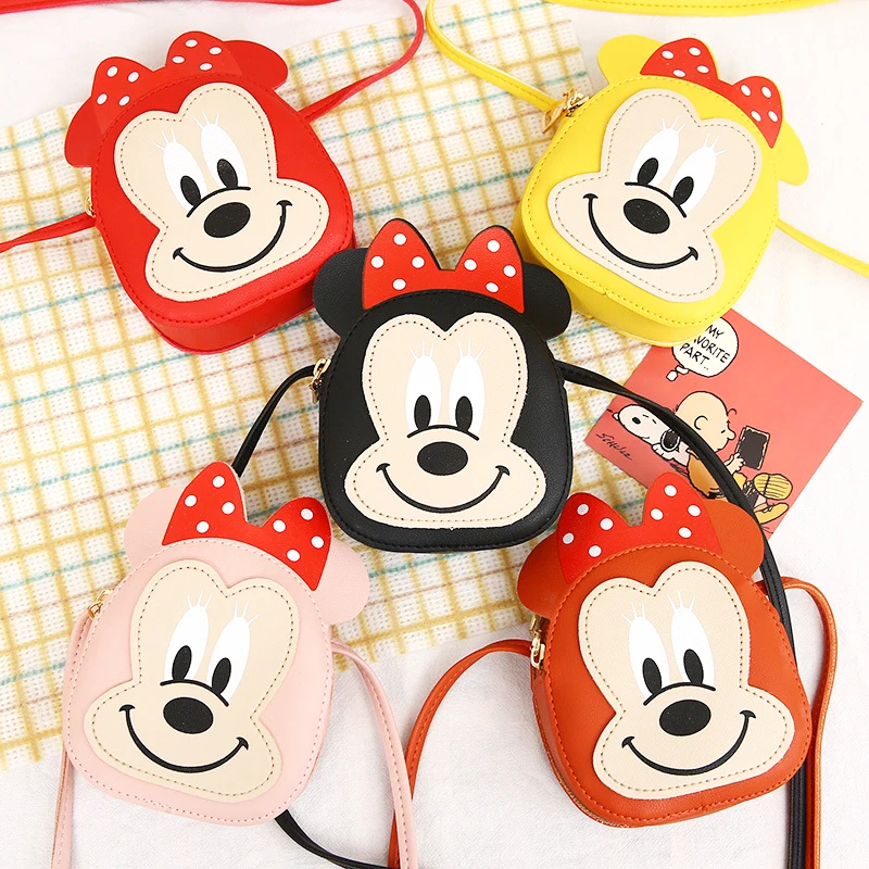 

Маленькая поясная сумка с Микки-Маусом для девочек, милый детский мессенджер с героями мультфильмов, модный кошелек на одно плечо с нулевым ...