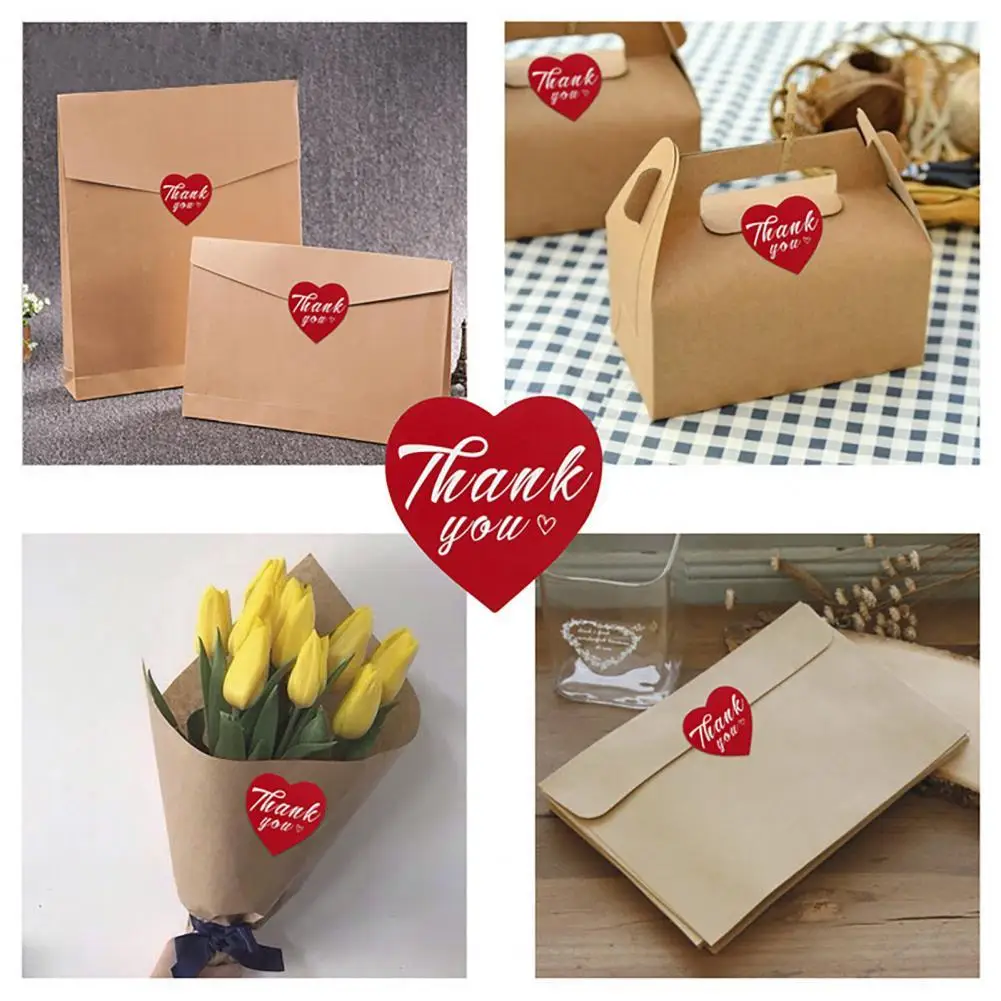 

No Residue Thank You Print Wedding Thanks Heart Stickers for Thanksgiving