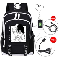anime my hero academia backpack with usb charging port mha bakugou katsuki cosplay bookbag for boys girls school bag