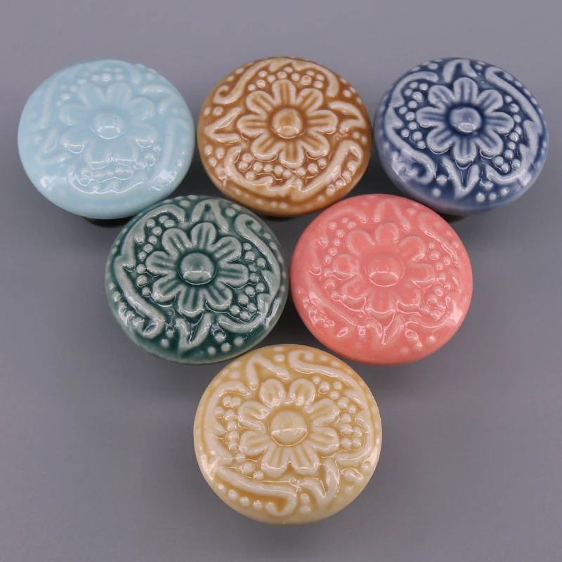 1х милые детские ручки для спальни цветочный шкаф комода керамические 33 мм|Ручки