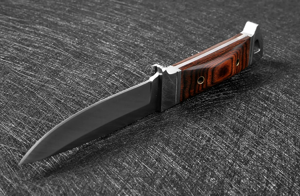 KKWOLF K90 охотничий нож с фиксированным лезвием ручка из черного дерева тактический