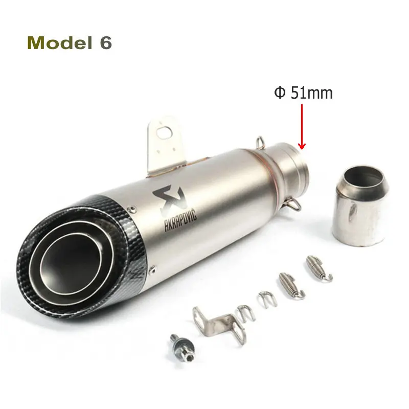 Глушитель выхлопной трубы moto rcycle Универсальный escape de moto akrapovic moto cicleta выхлопная труба для Honda Yamaha Kawasaki 51 мм 61 мм на входе - Цвет: Model 6