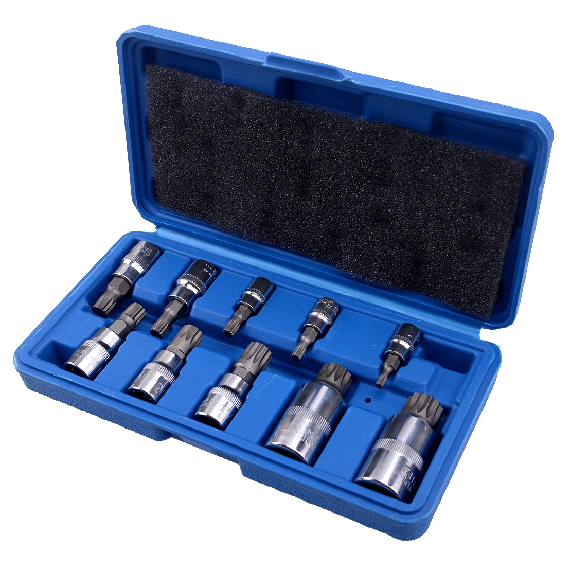 

Универсальные 10 шт./компл. автомобильные хромированные сращивающиеся наконечники XZN 12 точек мм тройной квадратный набор инструментов с защ...