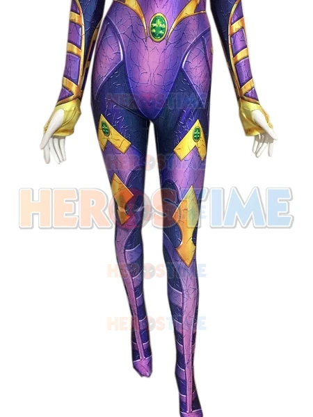 Костюм супергероя Starfire для взрослых и детей костюм косплея боди зентай на