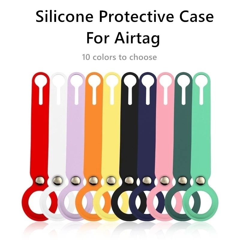 

Soft Liquid Silicone Protective For Airtag Case Cover Hangable Keychain Anti-Lost Device Locator Tracker Loop Case For Airtags