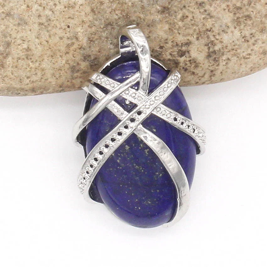 Трендовые-бусины Посеребренная проволока обертка Хранитель овальной формы