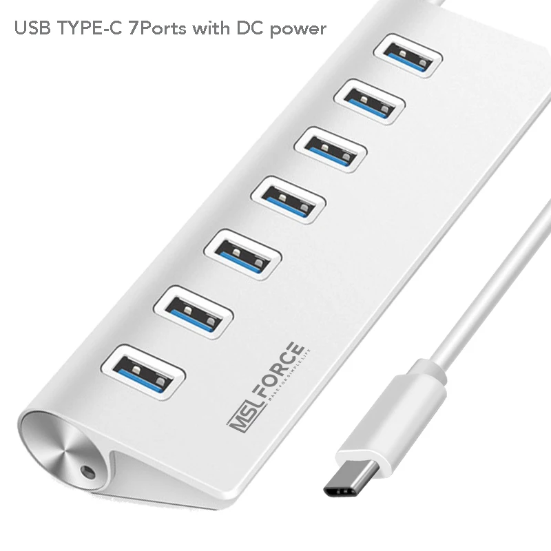 USB концентратор с 4 портами Type C на 7 портов 3 0 разветвитель адаптер для MacBook Pro iPad
