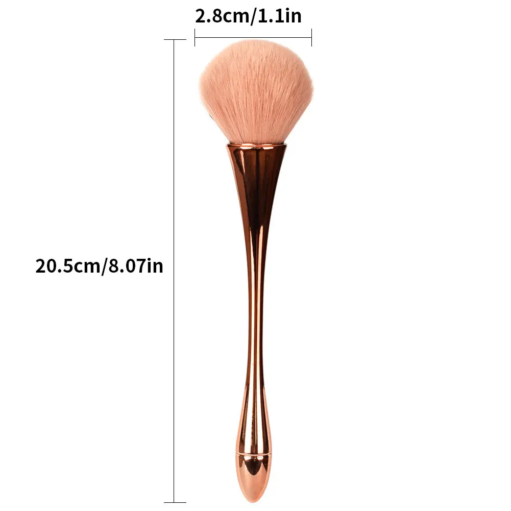 

Professional Makeup Brush Mineral Powder Palette Makeup Blush Cream Palette Brush Nail Art Brush For Daily Use Rose Gold 2PCS