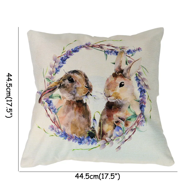 Linen pillowcase Наволочка на подушку с пасхальным Кроликом, яйцами, пасхальными, шоколадными яйцами, курицей, пасхальными украшениями для дома, вечерние украшения, подарок - Цвет: Linen pillowcase