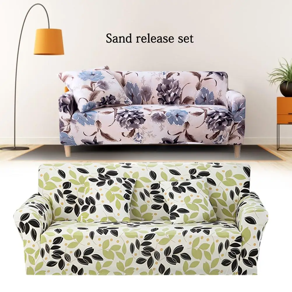 Чехол для дивана эластичное покрывало с цветочным принтом защиты мебели