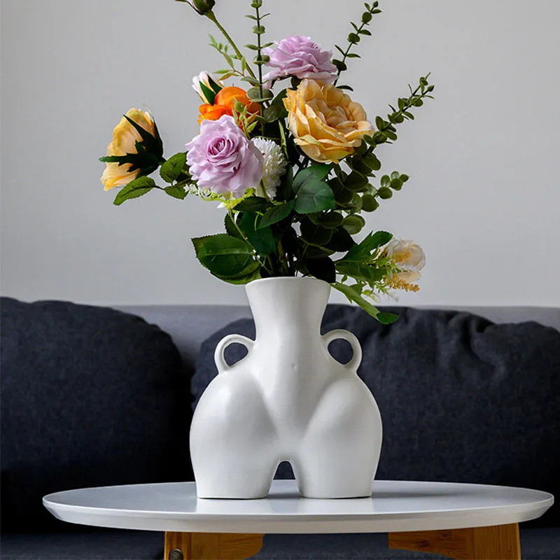 

Художественная Женская ваза с человеческим телом, роскошная керамическая ваза, простое ремесло, аксессуары для украшения дома, настольное ...