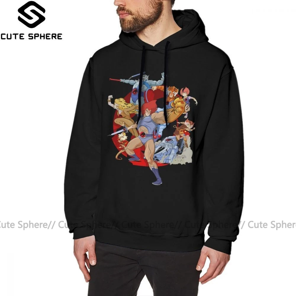 Thundercats Толстовка Толстовки Thundercats Белый Свободный пуловер толстовка с капюшоном с длинными Длина свободный хлопковый комплект для мальчиков осенний шерстяной милые толстовки
