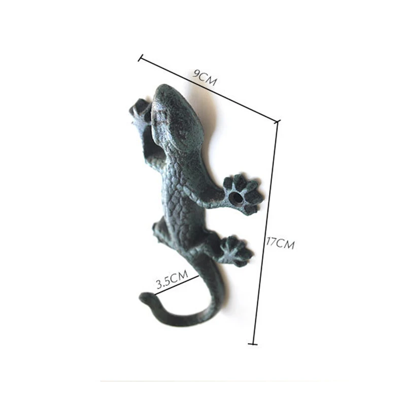 Горячие кованые крючки Gecko многоцелевые настенные деревенские для дома гостиной