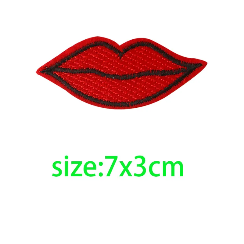 Вышитая аппликация в виде губ поцелуй Smooch любовь икона нашивки для одежды сделай