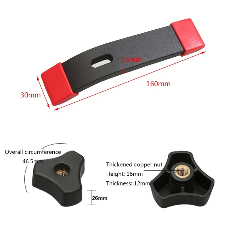 

T-track Hold Down Clamp Slide into T-track Quickly Secures with Turn of the Hand Knob Rail Table Saw Router Clamp CNC