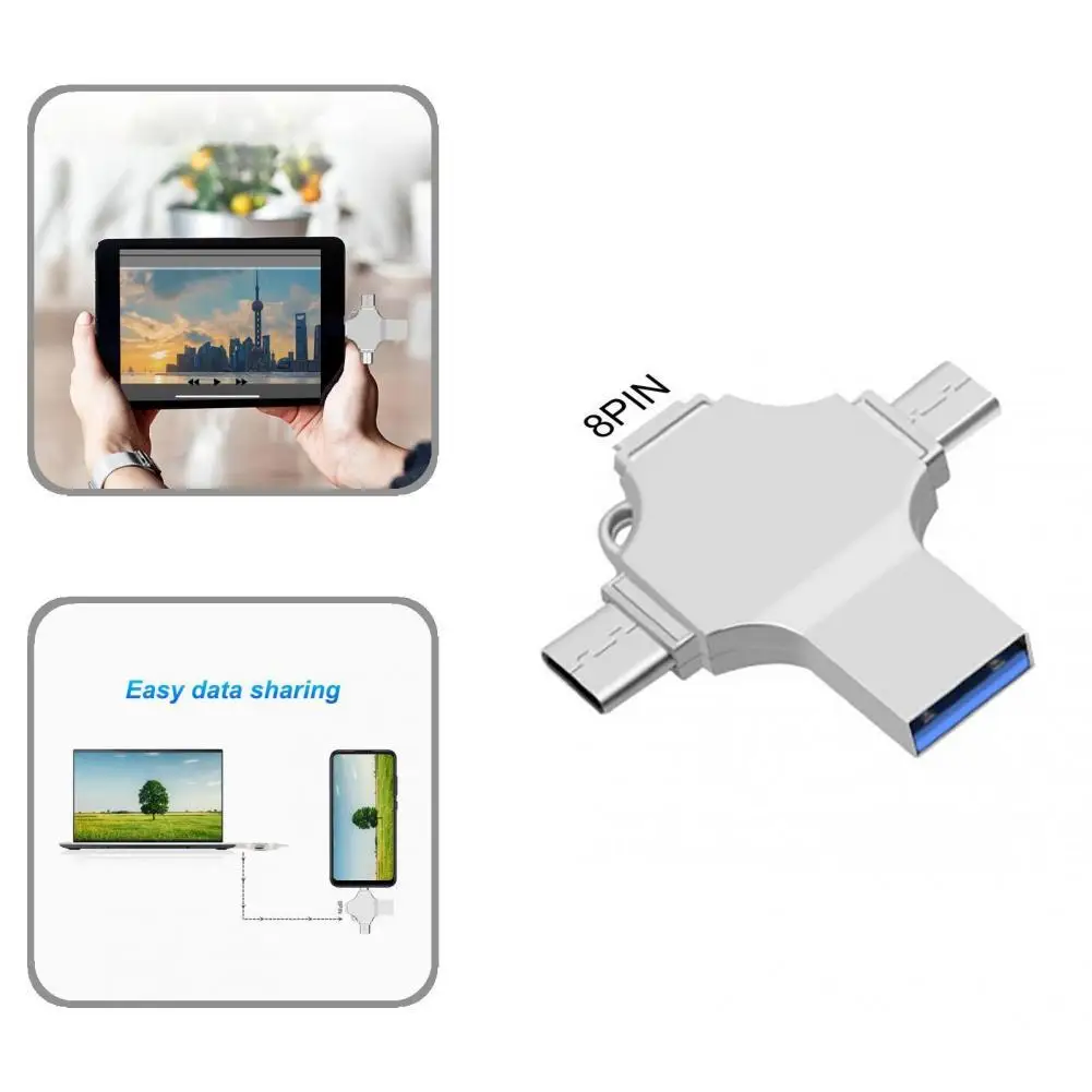 

Разъем 4 в 1 USB2.0 Micro USB Type-C 8-pin портативный флэш-накопитель для динамика