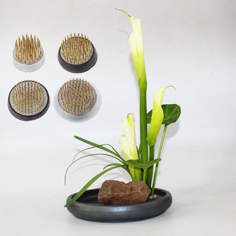 Круглая Цветочная лягушка Ikebana Kenzan с резиновой прокладкой предметы для