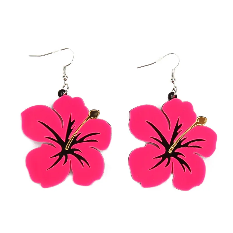 Новые корейские акриловые большие серьги-подвески с цветами для женщин