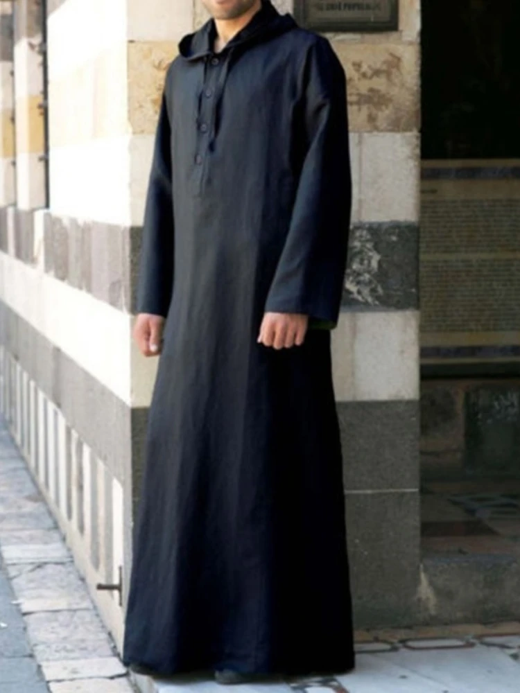 Muslim Fashion Men Hooded Shirt Robe Dubai Kaftan Dress Arabic Kaftan Pakistan Islamic Clothing Abaya Caftan De Moda Musulmana
