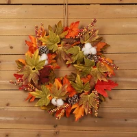pine cones maple wreath autumn festival wreath door hanging home decor berries maple leaf home decoration thanksgiving gifts