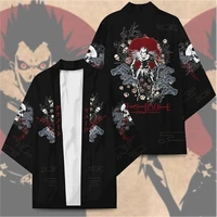 new anime death note yagami light cosplay costumes kimono grim reaper symbol haori teens jacket pajamas cardigan cloak bathrobe