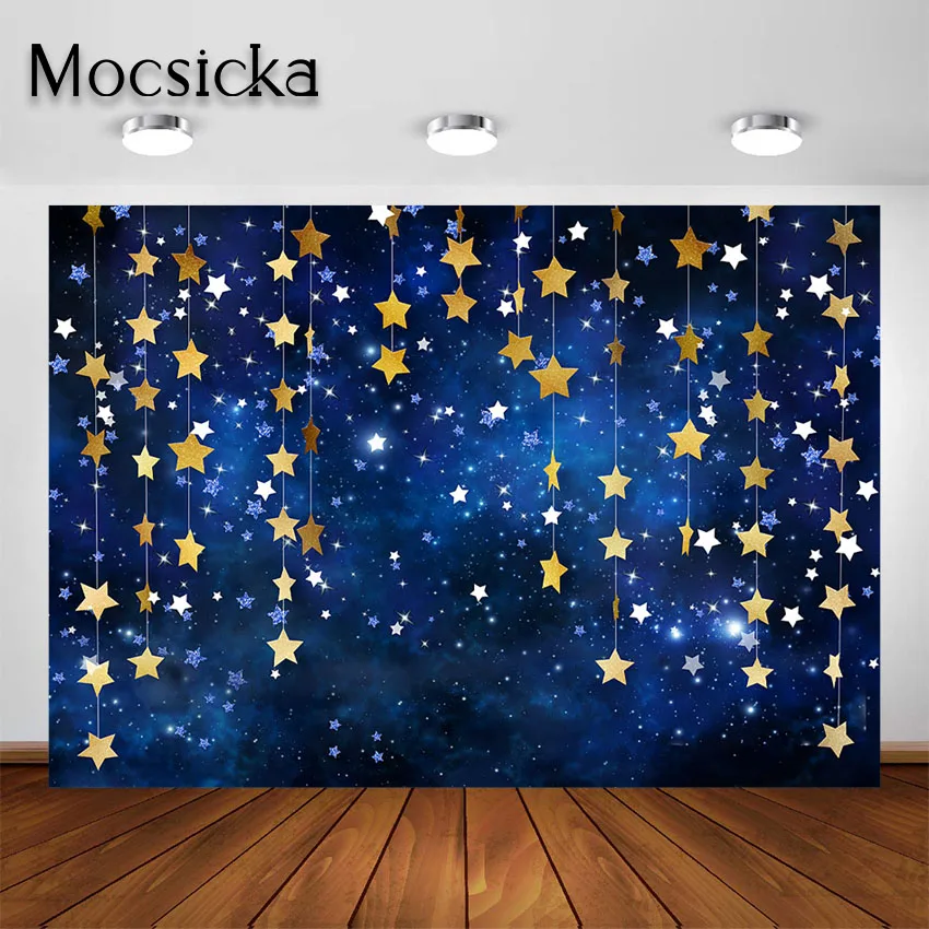 

Фон Mocsicka для фотосъемки новорожденных с изображением синей ночи звездного неба, украшения для вечерние